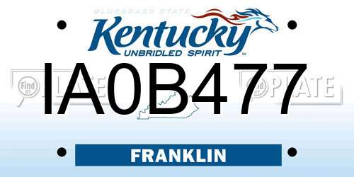 IA0B477 Kentucky License Plate