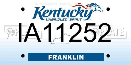 IA11252 Kentucky License Plate