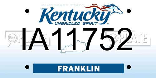 IA11752 Kentucky License Plate