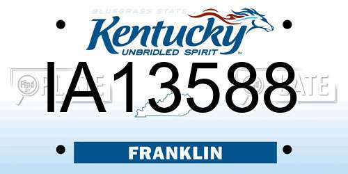 IA13588 Kentucky License Plate