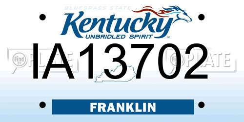 IA13702 Kentucky License Plate