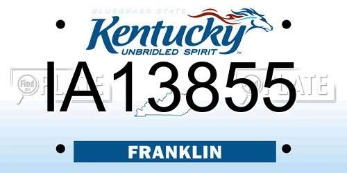 IA13855 Kentucky License Plate