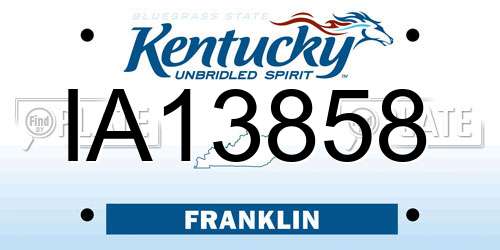 IA13858 Kentucky License Plate