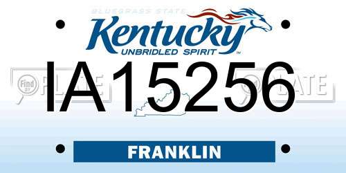 IA15256 Kentucky License Plate