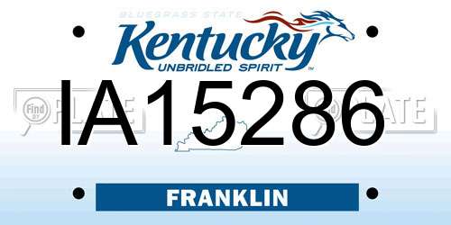 IA15286 Kentucky License Plate