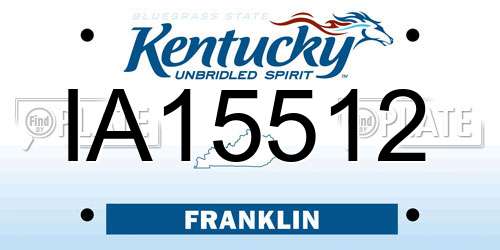 IA15512 Kentucky License Plate