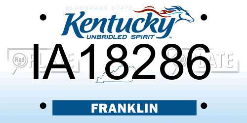 IA18286 Kentucky License Plate