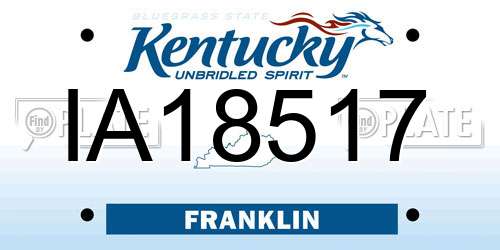 IA18517 Kentucky License Plate