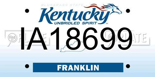 IA18699 Kentucky License Plate