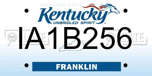 IA1B256 Kentucky License Plate