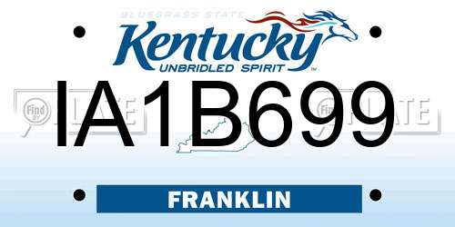 IA1B699 Kentucky License Plate