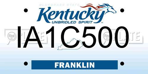IA1C500 Kentucky License Plate