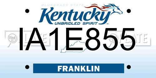IA1E855 Kentucky License Plate