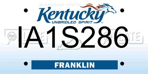 IA1S286 Kentucky License Plate