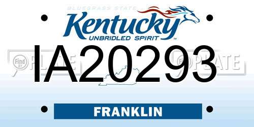 IA20293 Kentucky License Plate