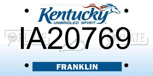 IA20769 Kentucky License Plate