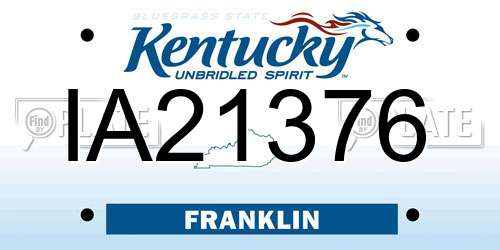 IA21376 Kentucky License Plate