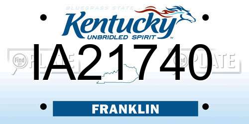 IA21740 Kentucky License Plate