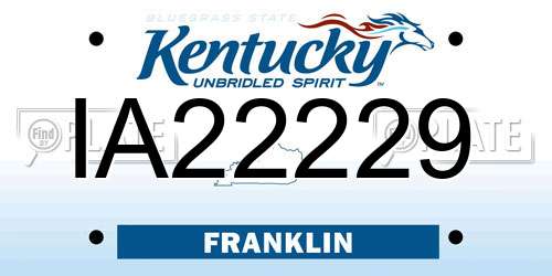 IA22229 Kentucky License Plate