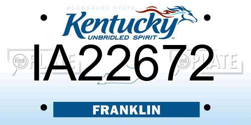 IA22672 Kentucky License Plate