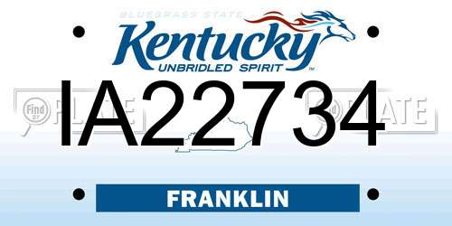 IA22734 Kentucky License Plate
