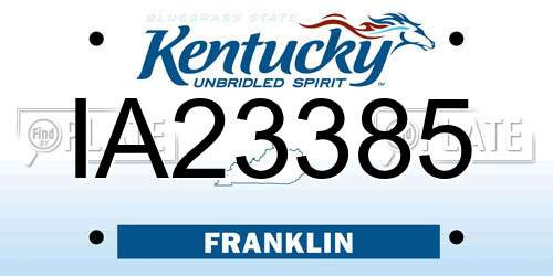 IA23385 Kentucky License Plate