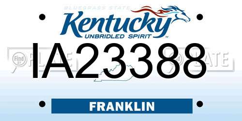 IA23388 Kentucky License Plate