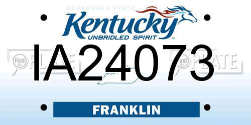 IA24073 Kentucky License Plate