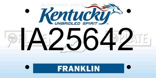 IA25642 Kentucky License Plate