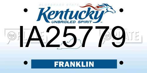 IA25779 Kentucky License Plate