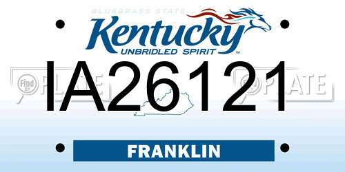 IA26121 Kentucky License Plate