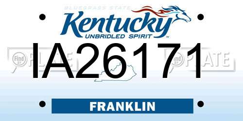 IA26171 Kentucky License Plate