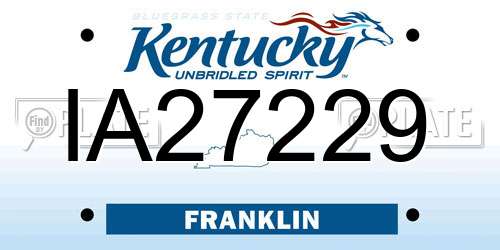 IA27229 Kentucky License Plate