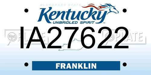 IA27622 Kentucky License Plate