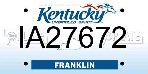IA27672 Kentucky License Plate
