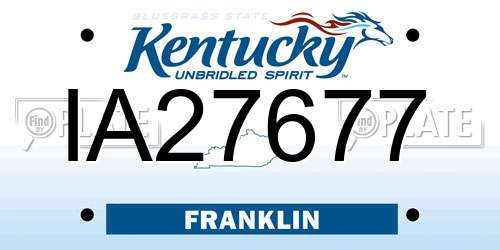 IA27677 Kentucky License Plate