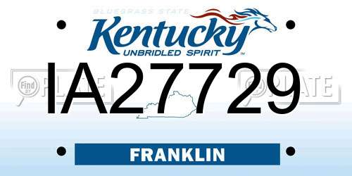 IA27729 Kentucky License Plate