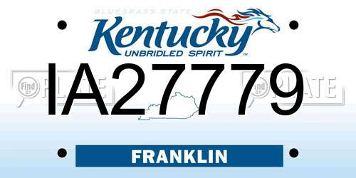 IA27779 Kentucky License Plate