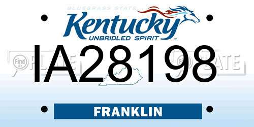 IA28198 Kentucky License Plate