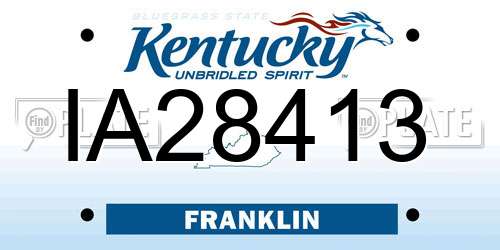 IA28413 Kentucky License Plate