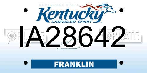 IA28642 Kentucky License Plate