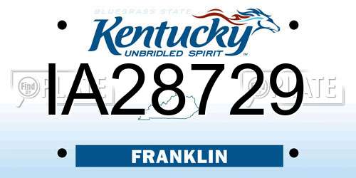 IA28729 Kentucky License Plate
