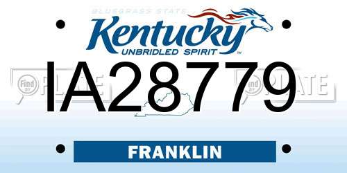 IA28779 Kentucky License Plate