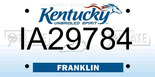 IA29784 Kentucky License Plate