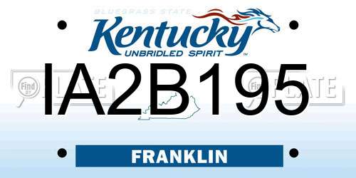 IA2B195 Kentucky License Plate