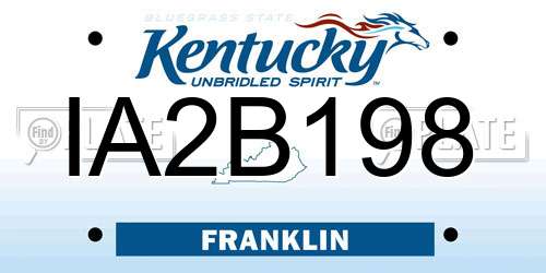 IA2B198 Kentucky License Plate