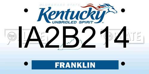 IA2B214 Kentucky License Plate