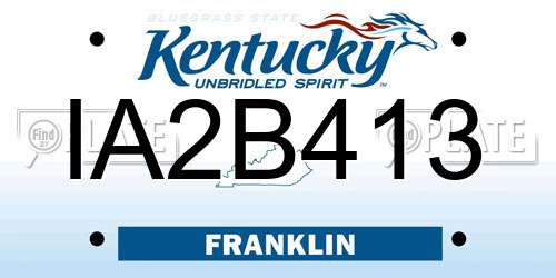 IA2B413 Kentucky License Plate