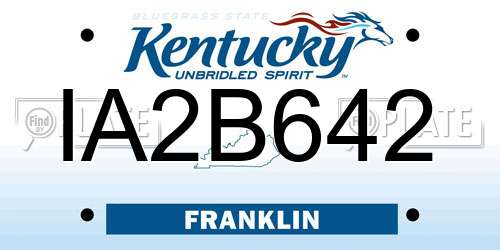 IA2B642 Kentucky License Plate