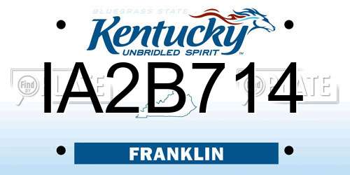 IA2B714 Kentucky License Plate